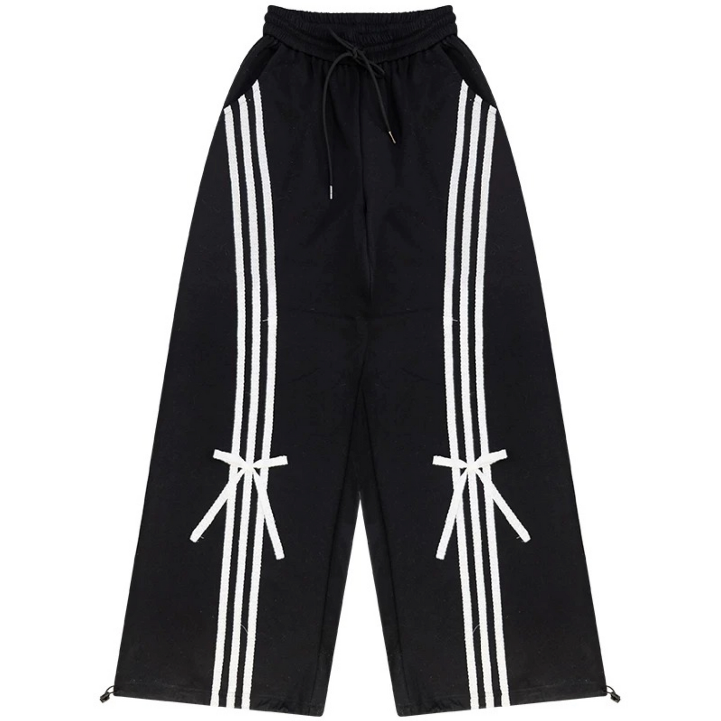 White Butterfly Wide-Leg Sweatpants