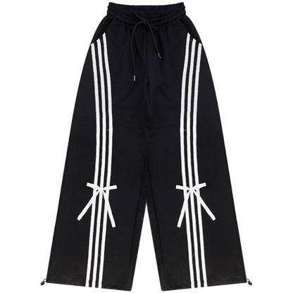 White Butterfly Wide-Leg Sweatpants