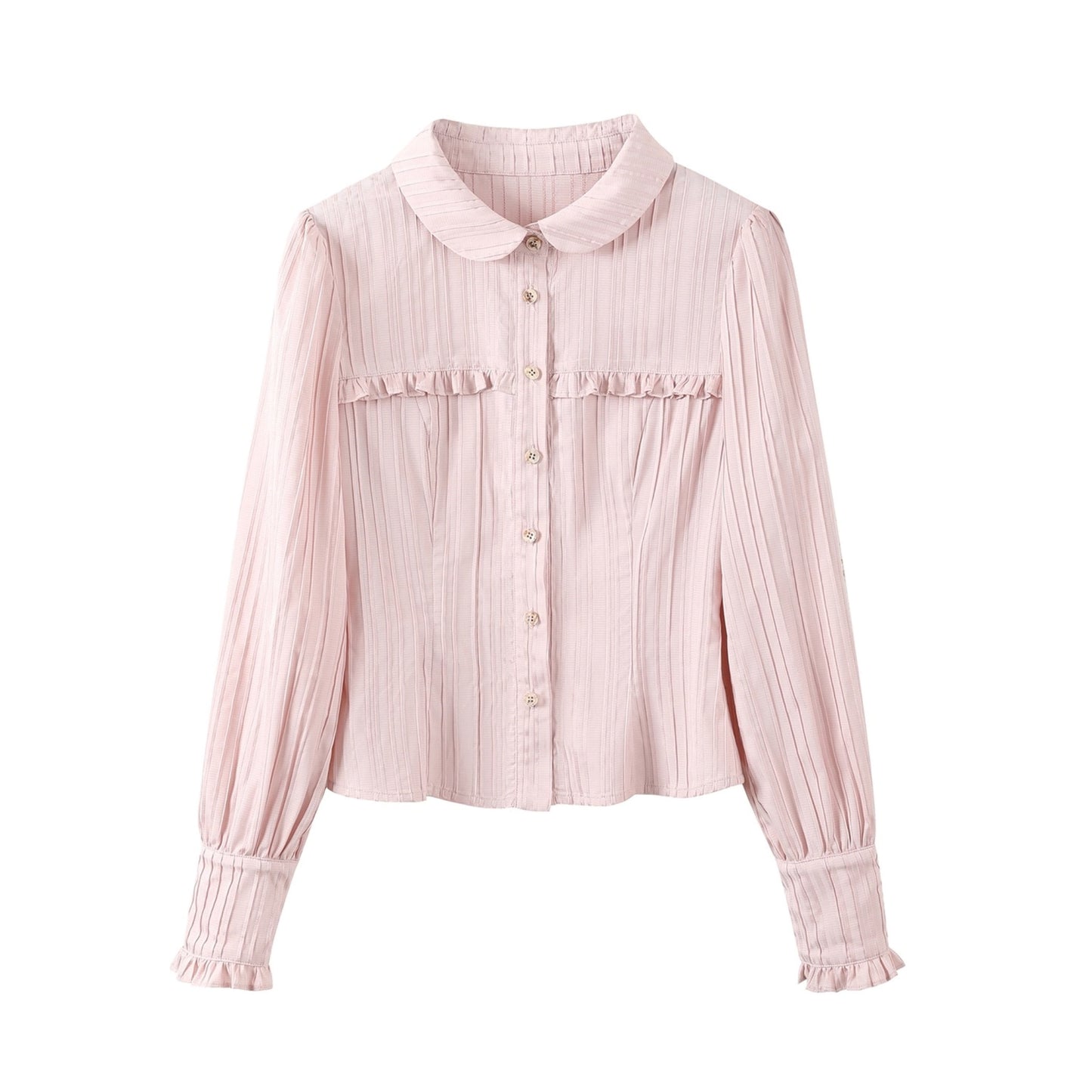 Vintage Doll Collar Shirt With Tie