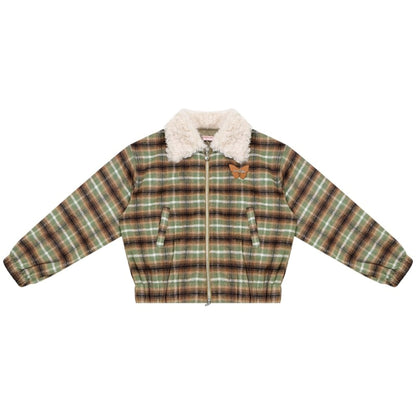 Winter Retro Green Plaid Jacket