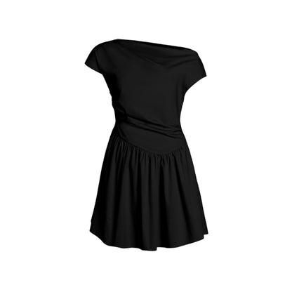 Upright Pleated Shoulder Dress