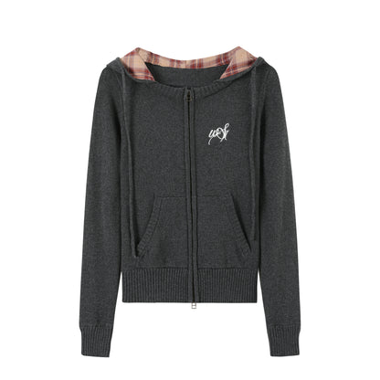 Zipper Sweater With Trousers Set-Up