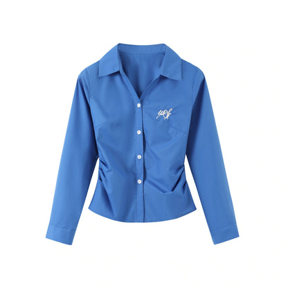 Slim Plaid Shirt & Short Skirt Set-Up