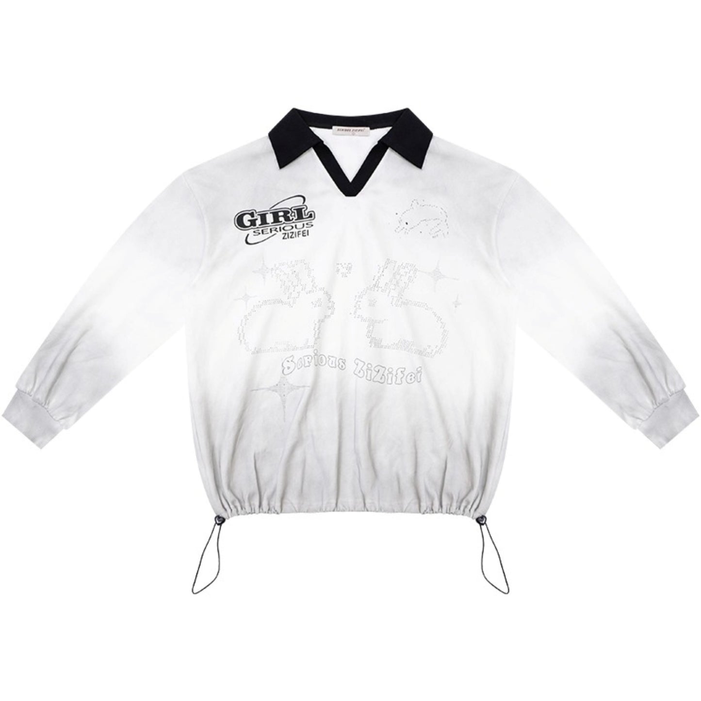 Gradient Print Polo Sweatshirt