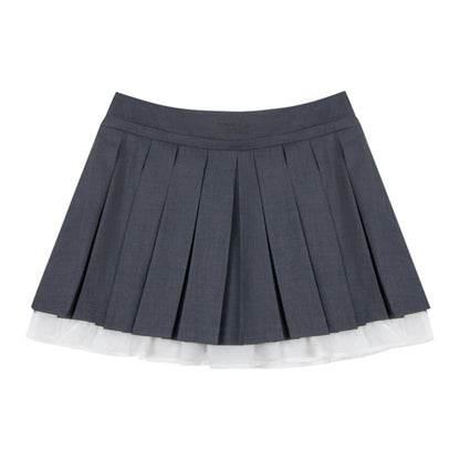 Gray A-Line Lace Skirt
