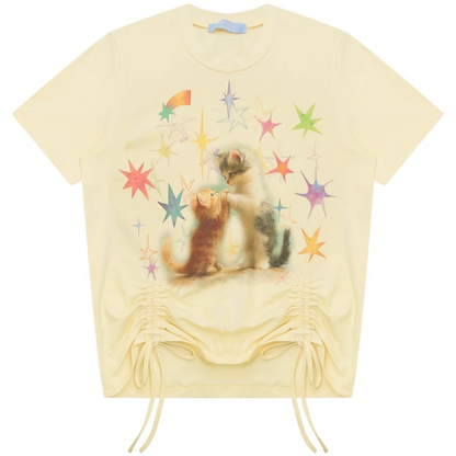 Cat Graphic Short-Sleeve T-Shirt