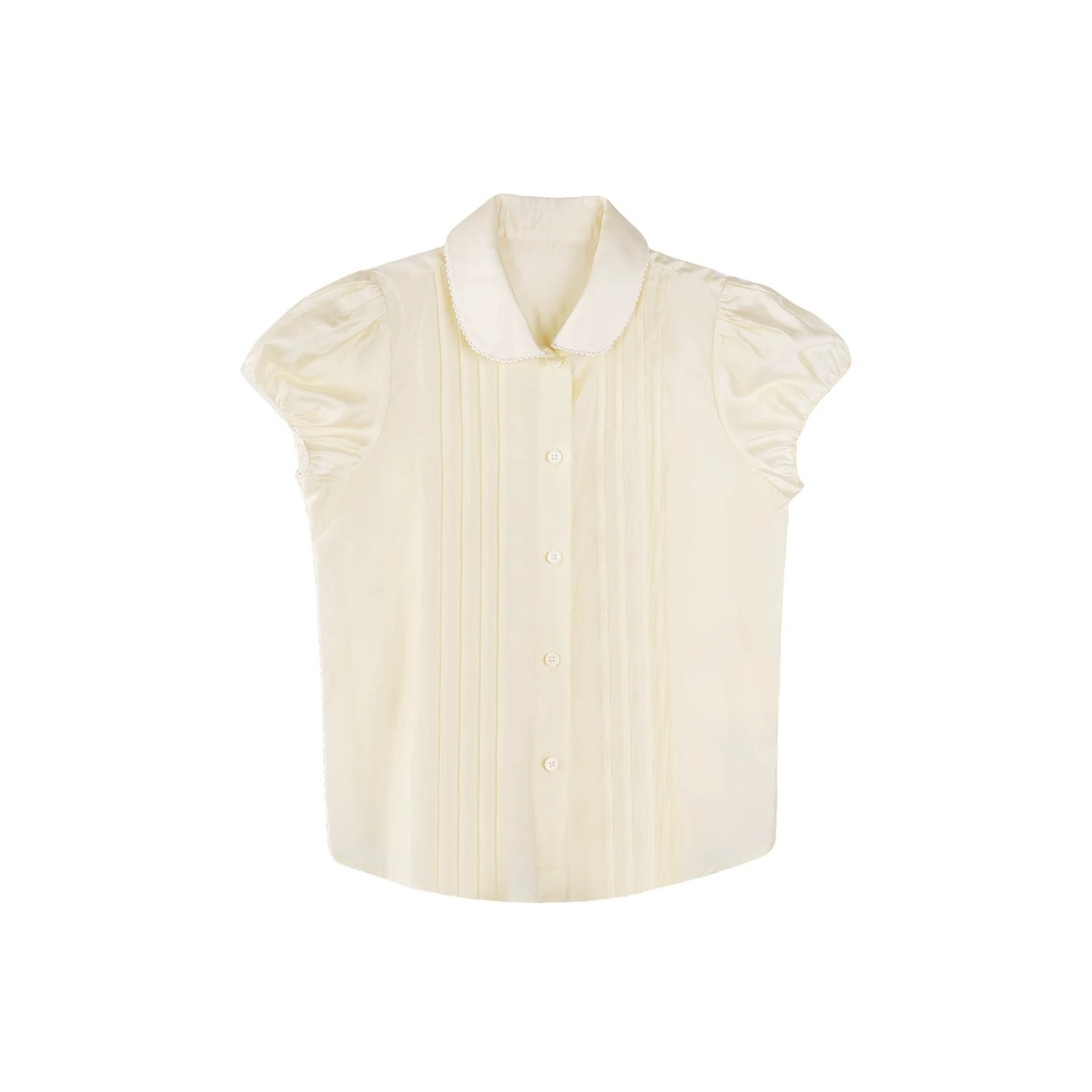 White Tencel Doll Collar Blouse