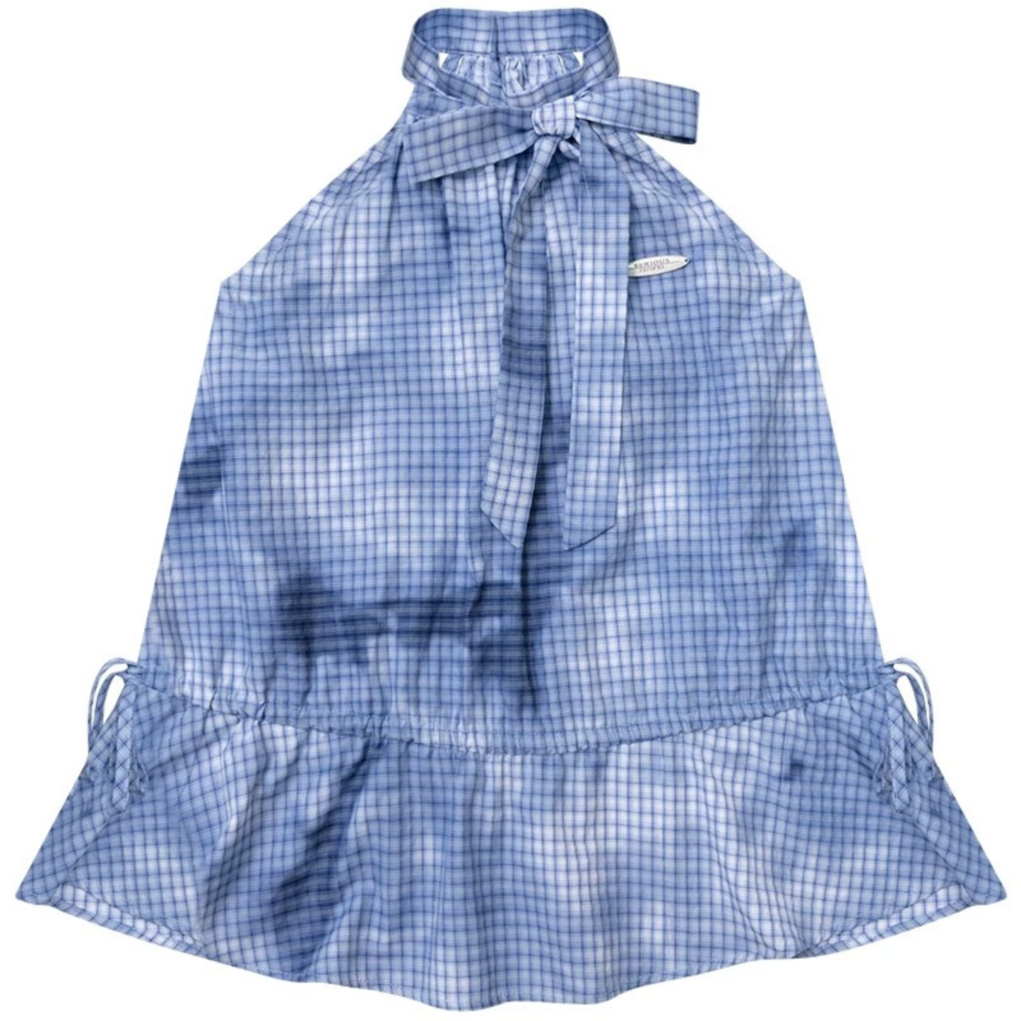 Blue Plaid Bow Halter Top