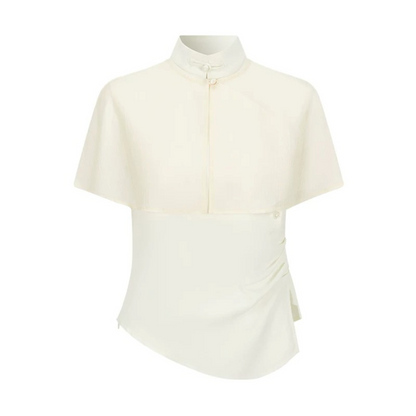 Detachable Cape Sleeveless Shirt