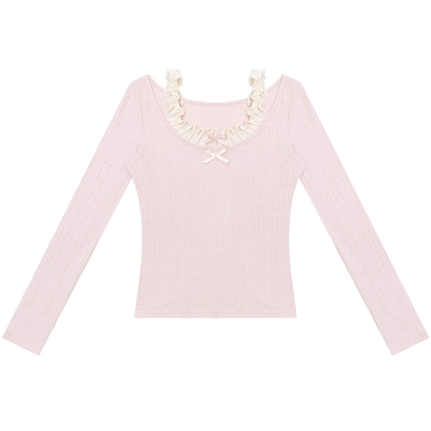 Fake Two Bow Halterneck Top