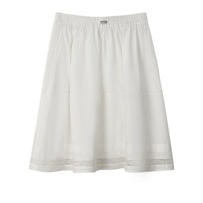 White Lace Panelled Umbrella Skirt