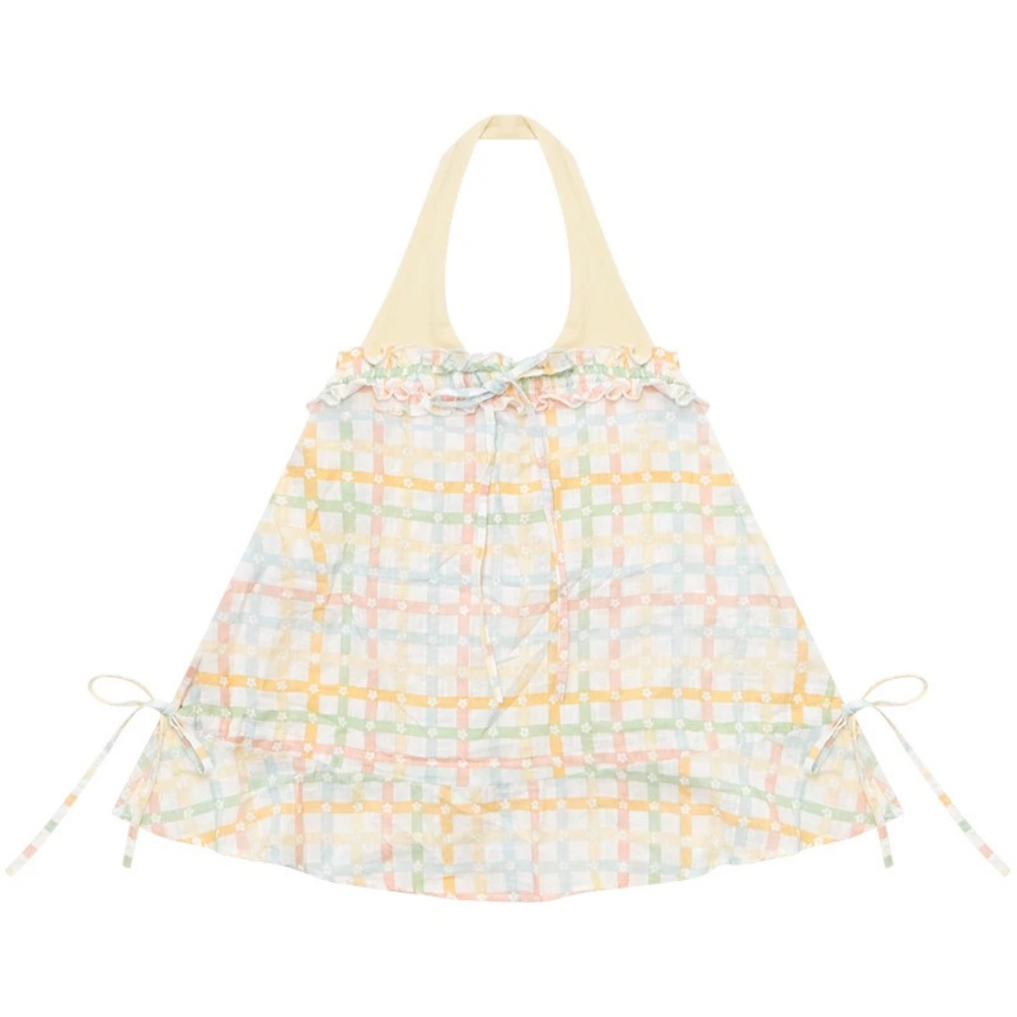 Blusa all'americana a quadri pastello