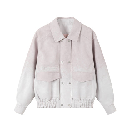 Pink Gradient Burst Leather Jacket