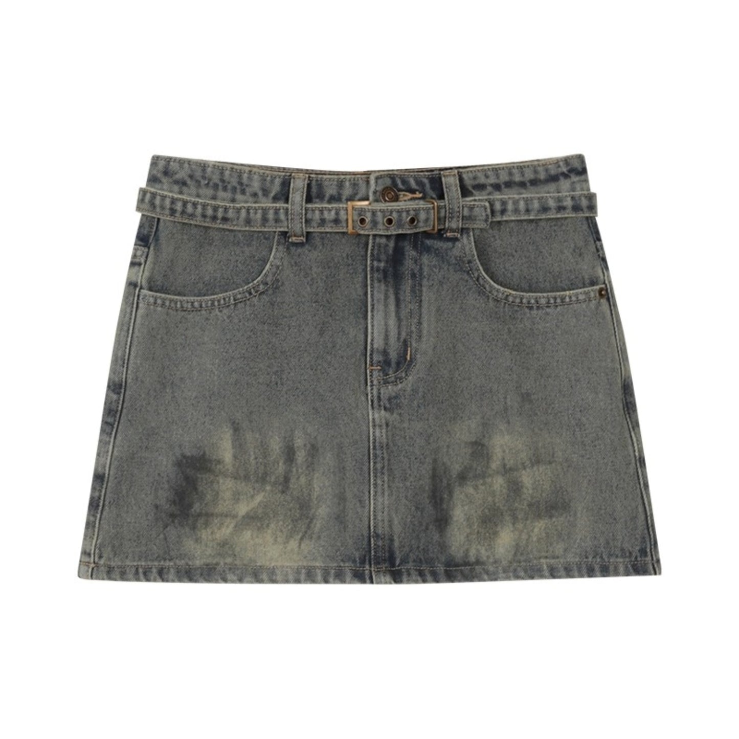 Distressed Denim Skirt
