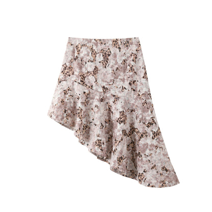 Leopard Patchwork Skirt With Tie Set-Up