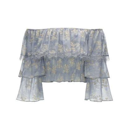 Floral Ruffled Off-Shoulder Blouse