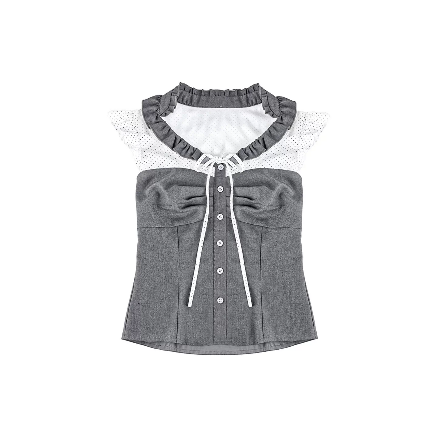Completo Color-Block con Volant e Plissettature