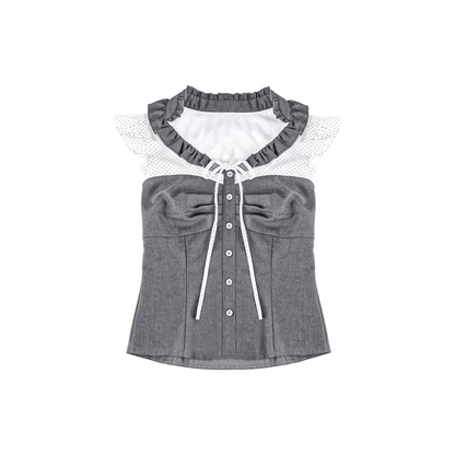Completo Color-Block con Volant e Plissettature