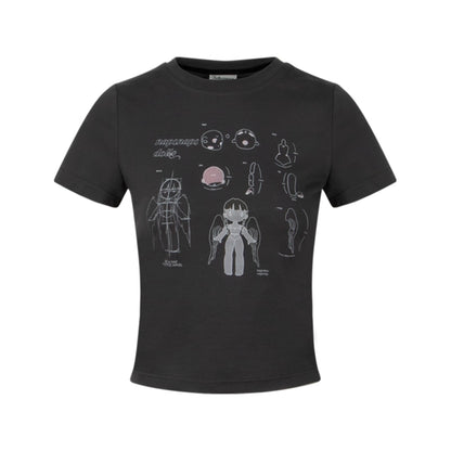 Spring American Shoulder Crop Top