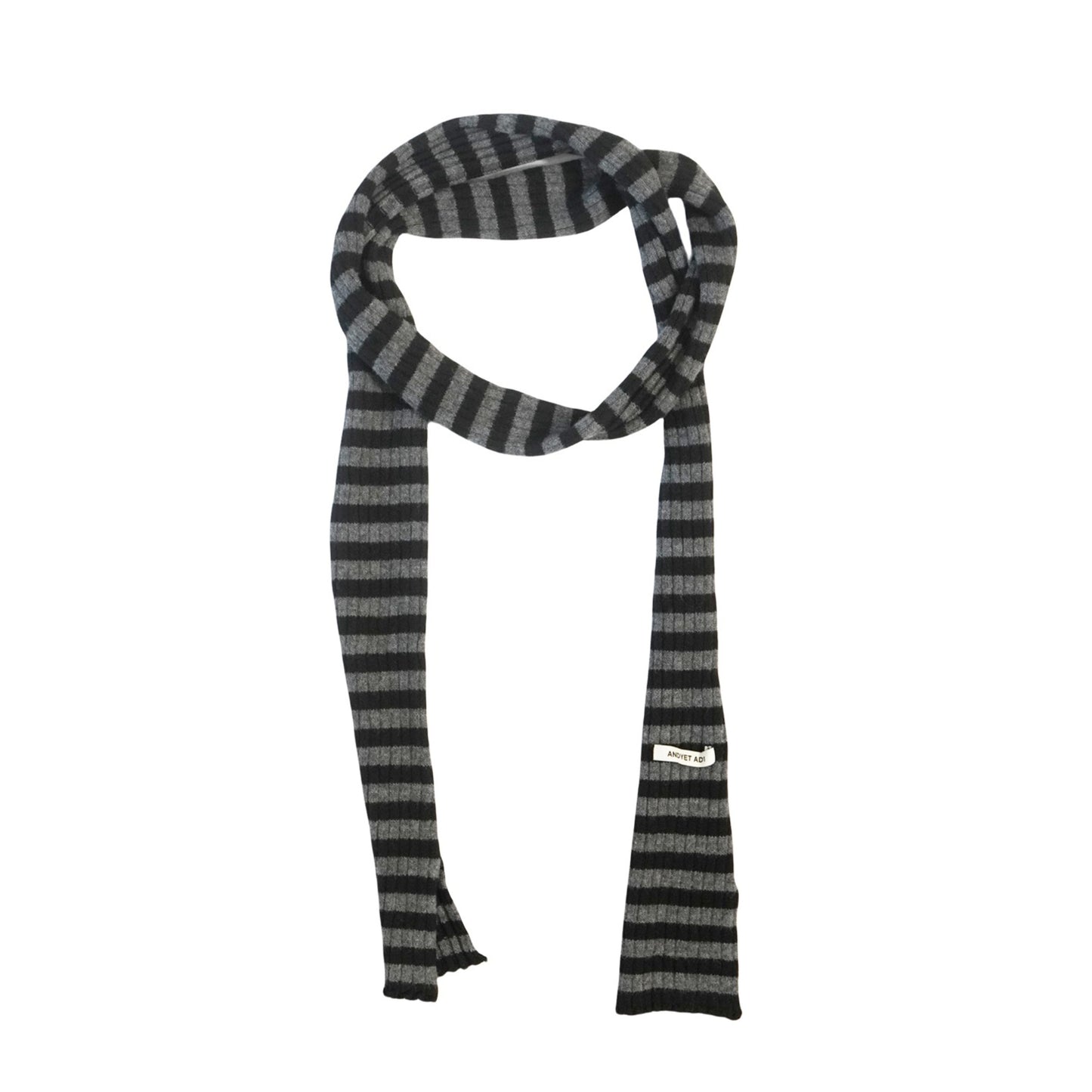 Gray Striped Scarf