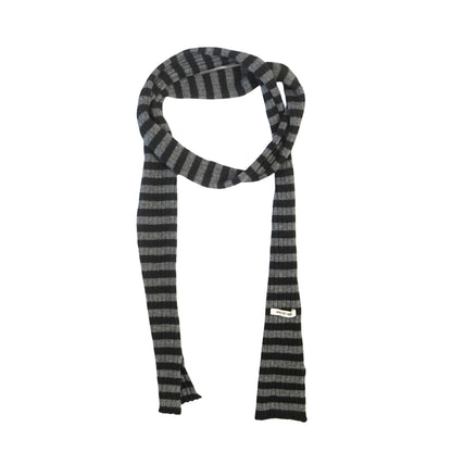 Gray Striped Scarf