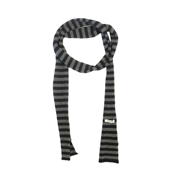 Gray Striped Scarf