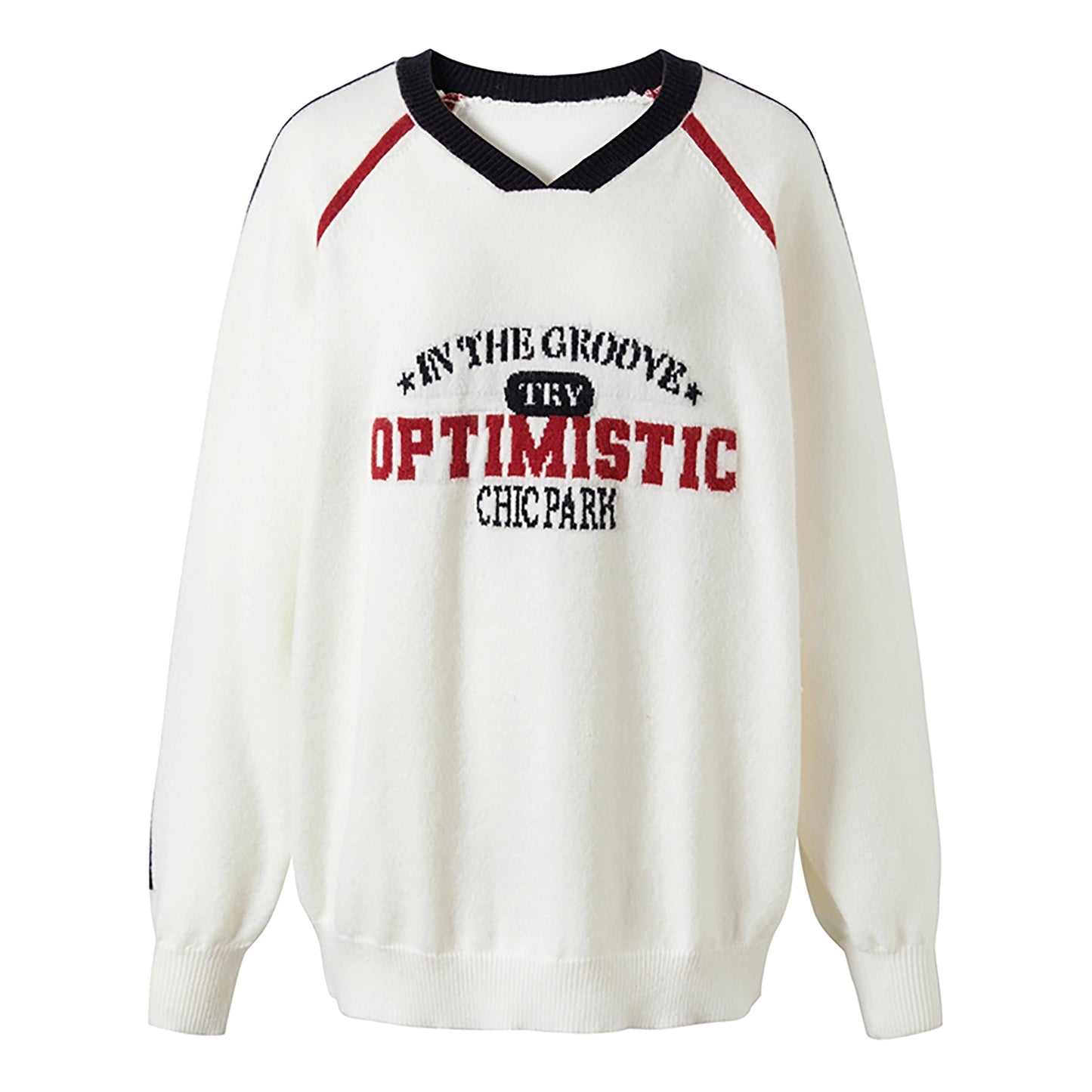 Contrasting V-Neck Sweater