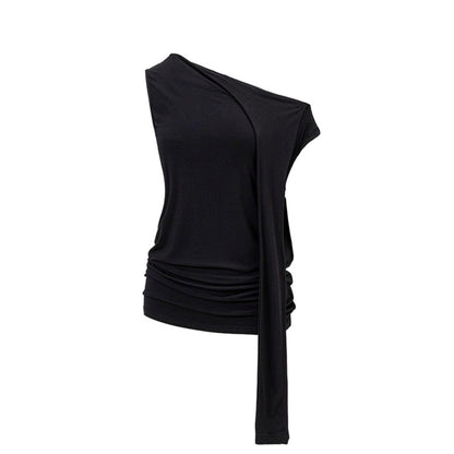 Silk Pleated Vest Pants Set-Up