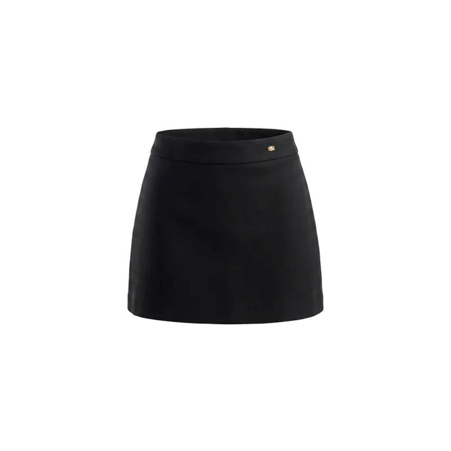 Linen A-Line Black Skirt