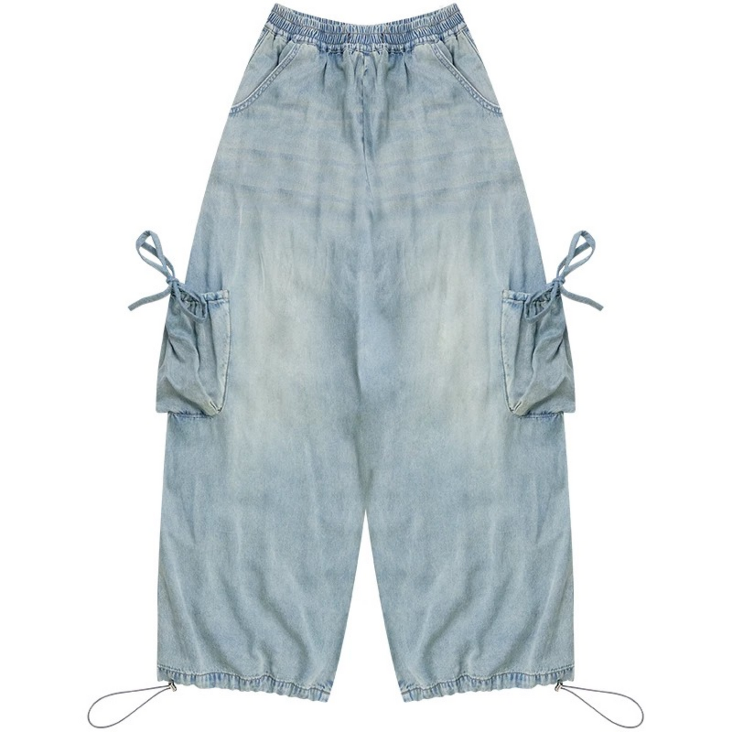 Jeanshose mit elastischem Bund und weitem Bein