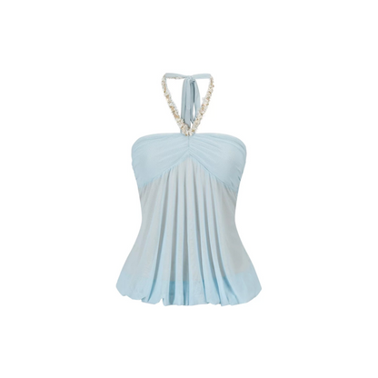 Double-Layer Mesh Halter Top