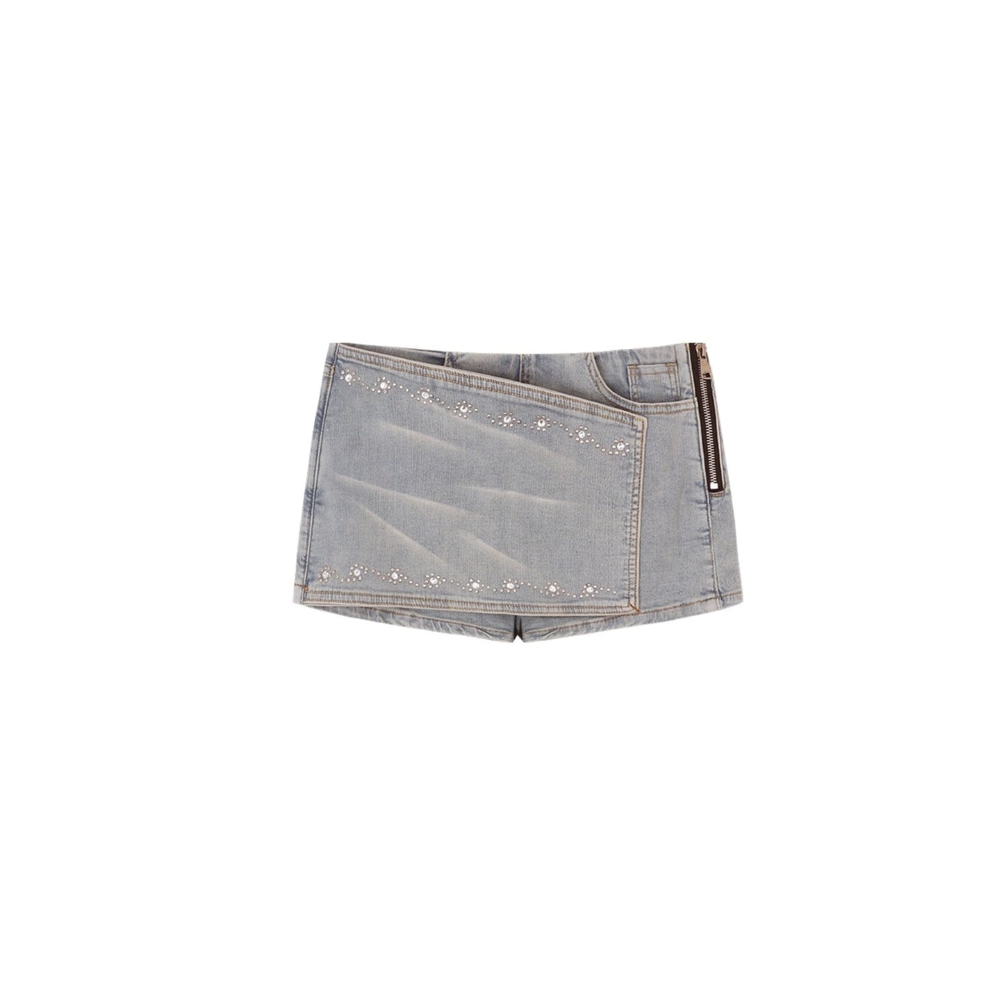 Slim A-Line Denim Skirt