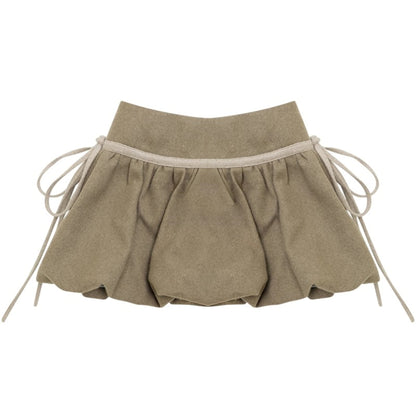 Autumn High-Waisted Woolen A-Line Skirt