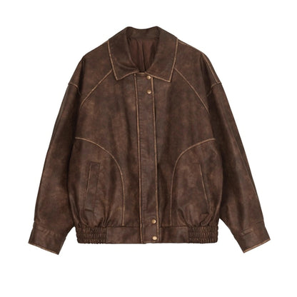 Lapel Leather Jacket