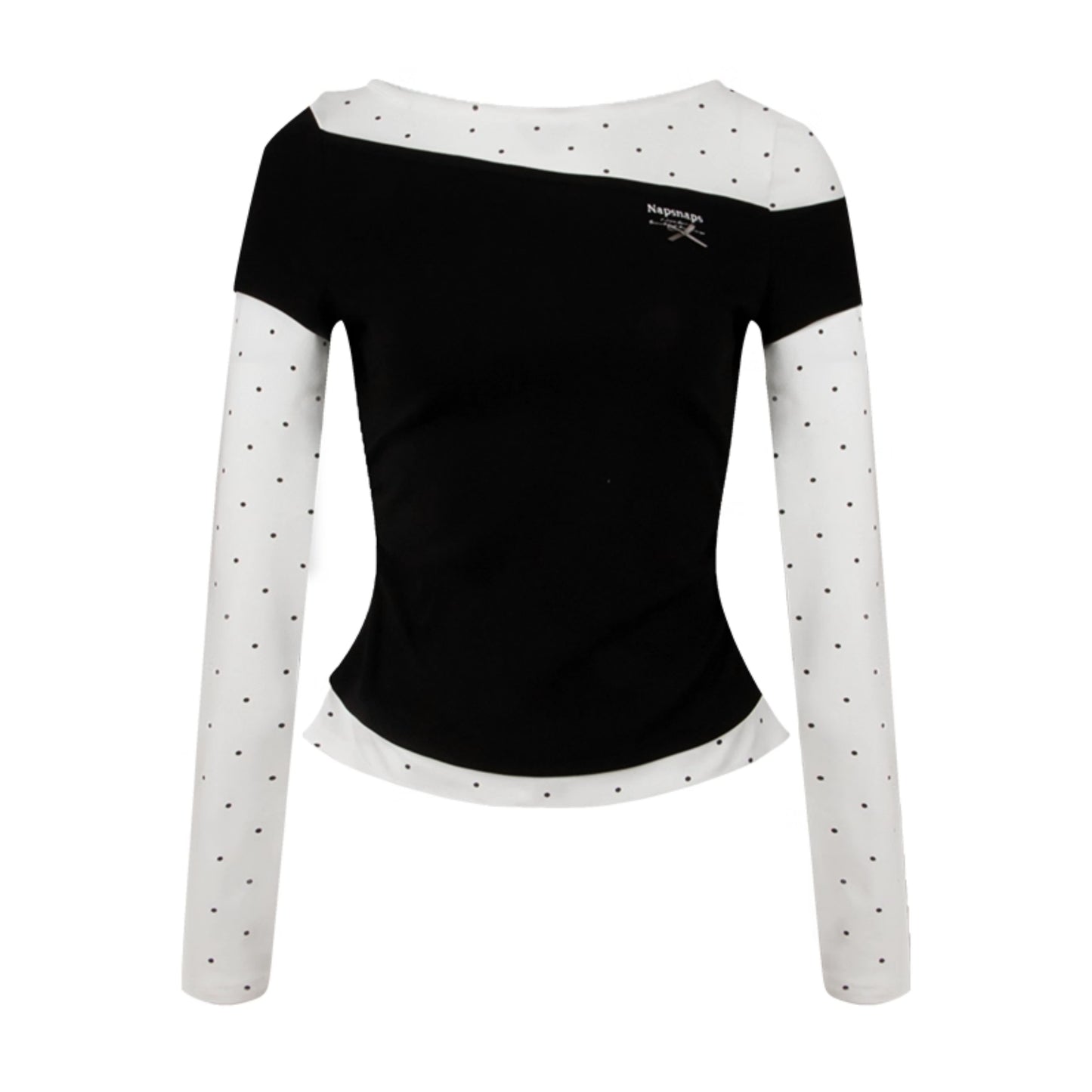 Slim Patchwork Long-sleeved Top