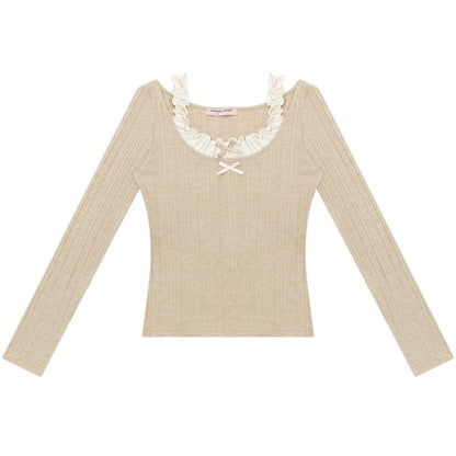 Fake Two Bow Halterneck Top