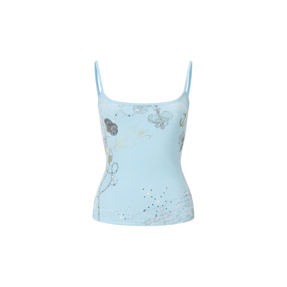 Camisola con estampado de pedrería