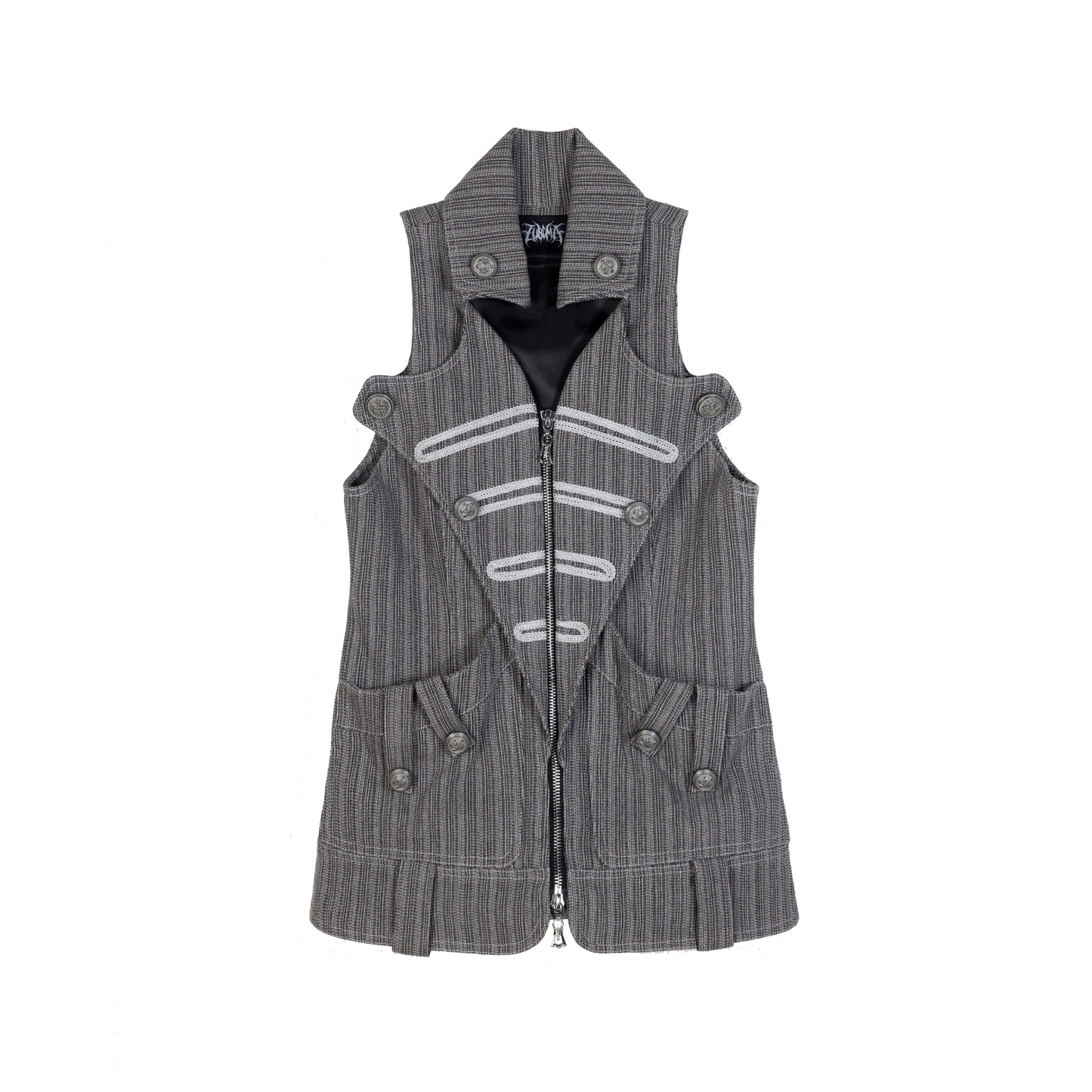 Maglia gotica senza maniche con scollo all’americana