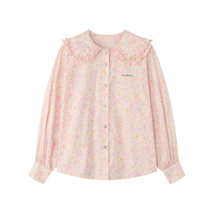 Love Balloon Flower Lapel Shirt