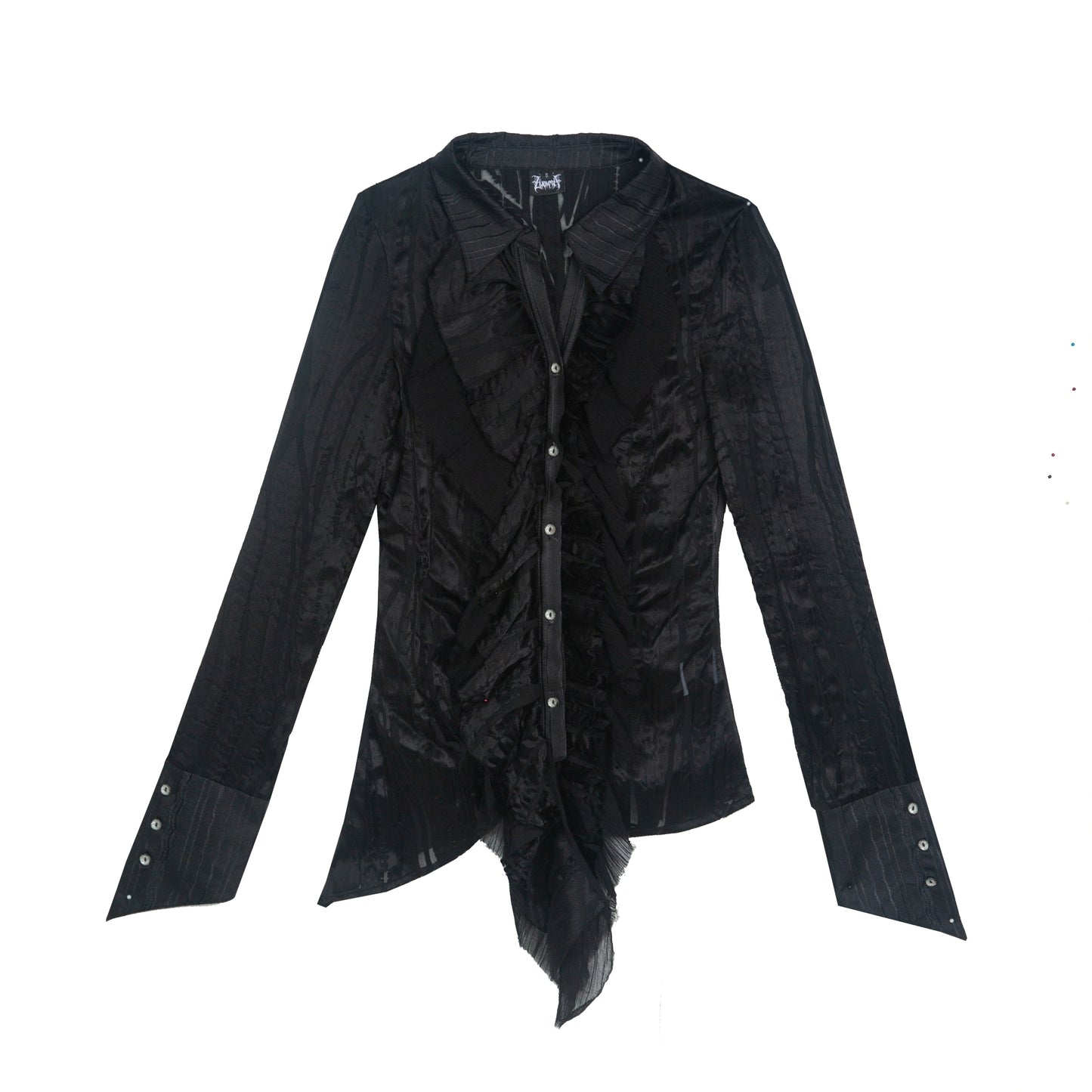 Vintage Ruffled Two-Tone Cardigan