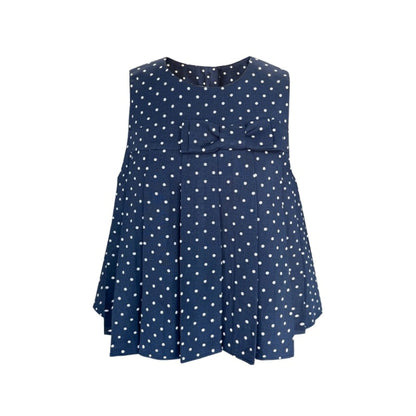 Navy Blue Polka Dot Puffy Skirt Set-Up