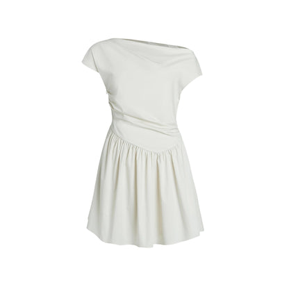 Upright Pleated Shoulder Dress