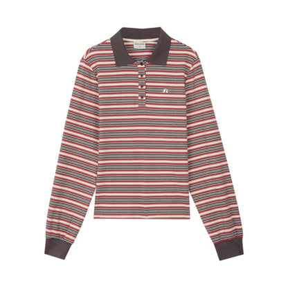 Retro Striped Polo Shirt