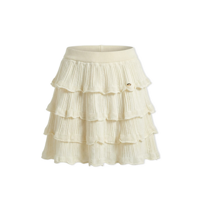 Lace-Tiered Knit Top Set-Up