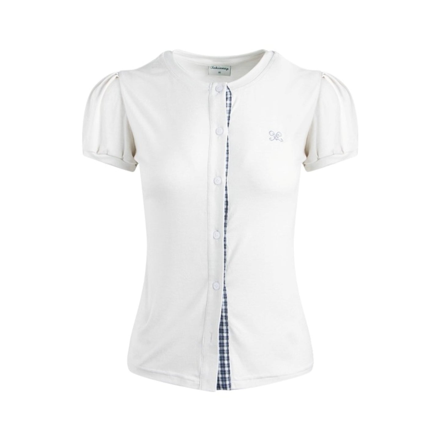 Original Slim Short Sleeve  Plaid Panelled Skirt Set-Up