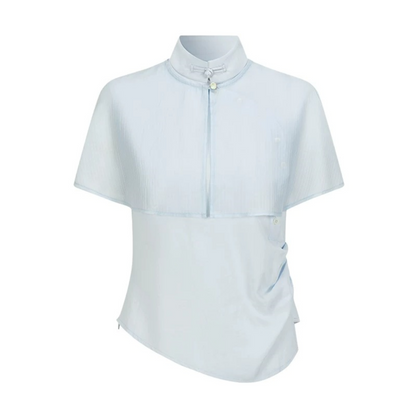 Detachable Cape Sleeveless Shirt