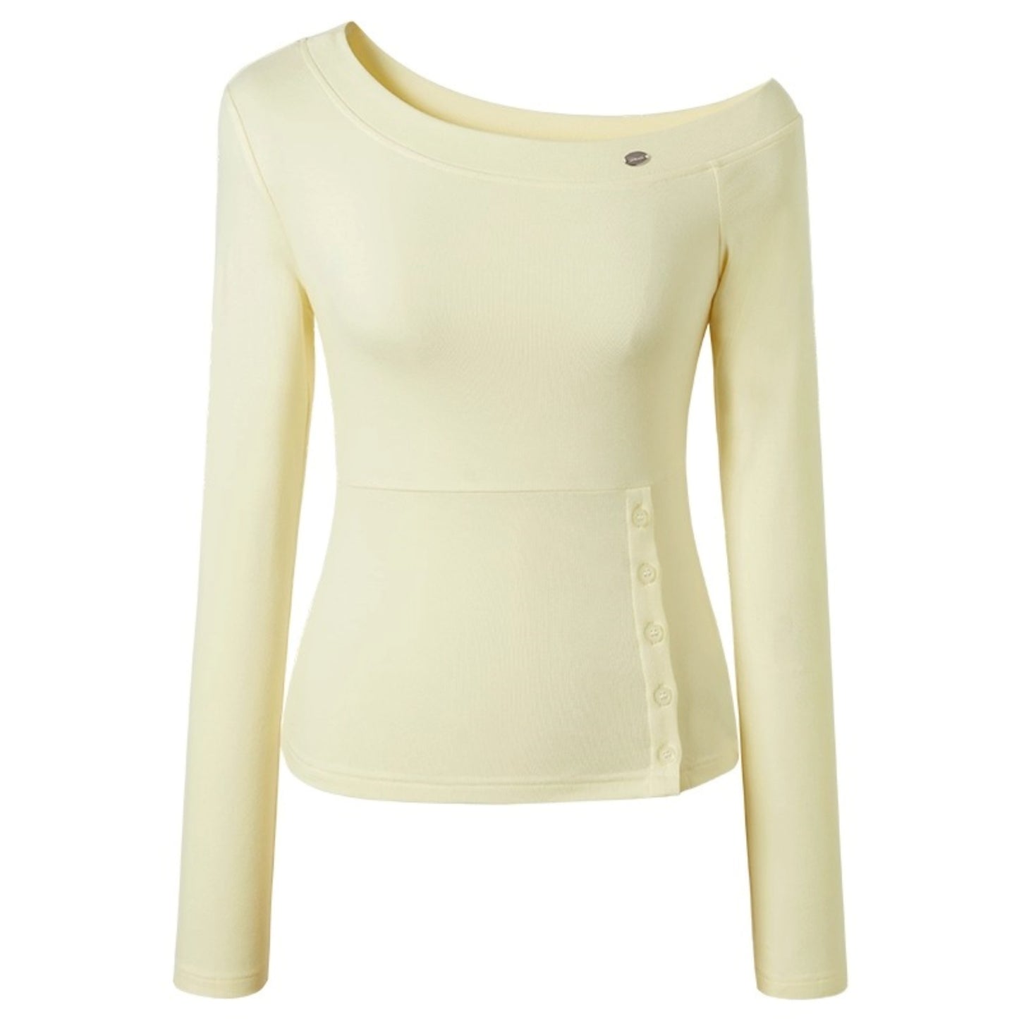 Slanted Shoulder Long Sleeve T-Shirt