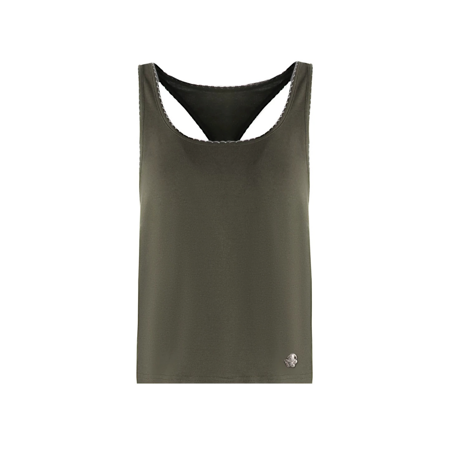 Racerback Special Embroidery Trim Tank Top
