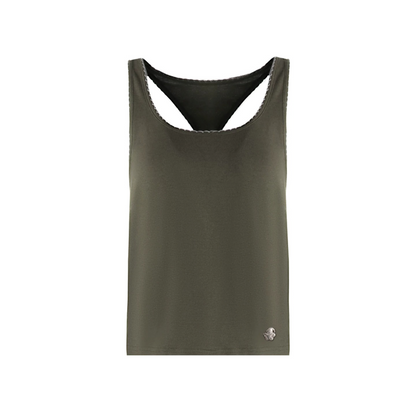 Racerback Special Embroidery Trim Tank Top