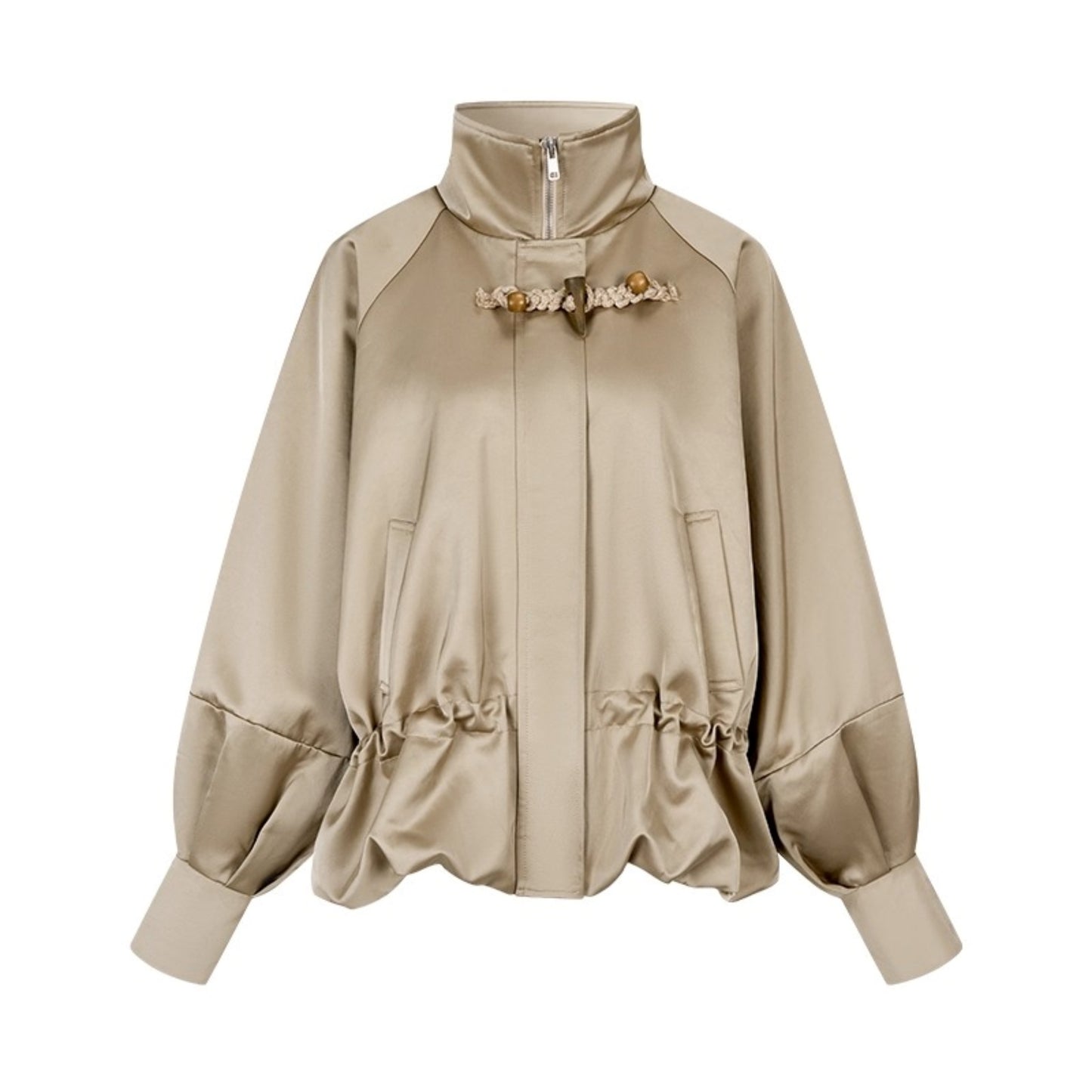 Genesis Woven Stand-Up Collar Trench Coat